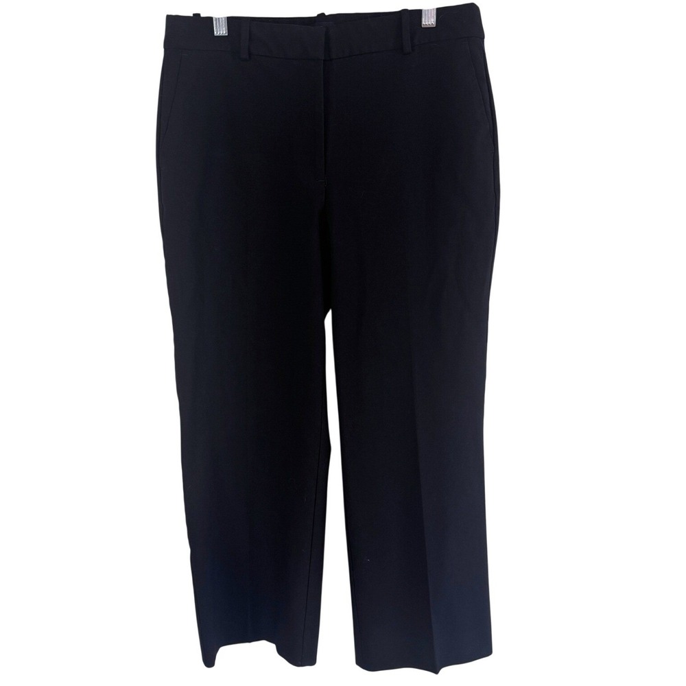 J.Crew Dress Pants Wide Leg Crop 8 Black Womens Professional Workwear Trousers‎